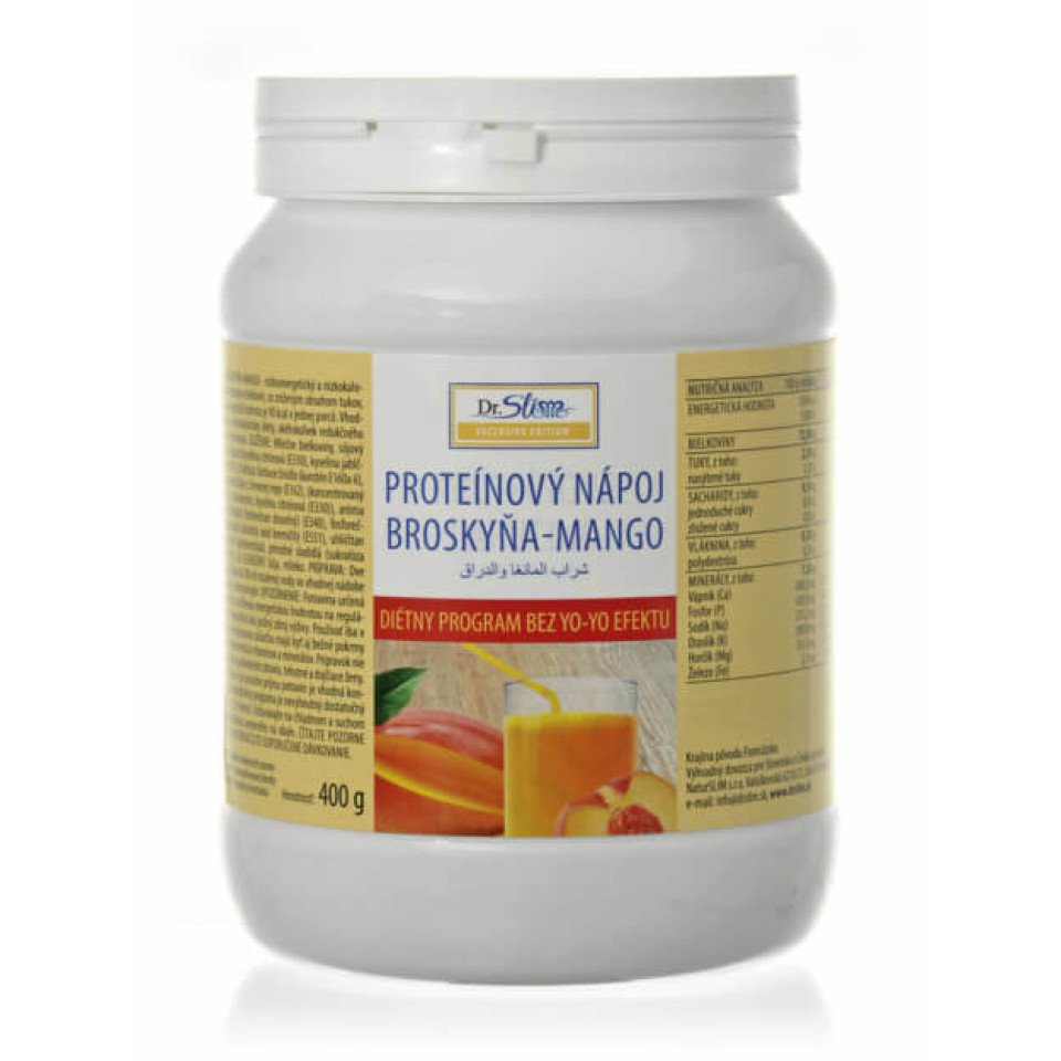 1 XXL 400G PROTEÍNOVÝ NÁPOJ BROSKYŇA-MANGO