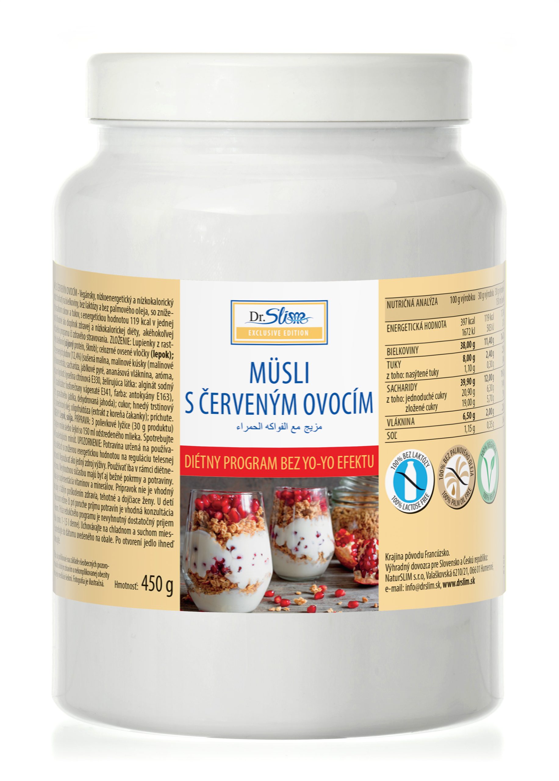 1 MUSLI S ČERVENÝM OVOCÍM XXL 450G BOX